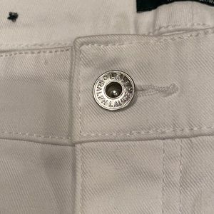 LAUREN WHITE JEANS W SIDE SLIT SILVERTONE ZIPPERS